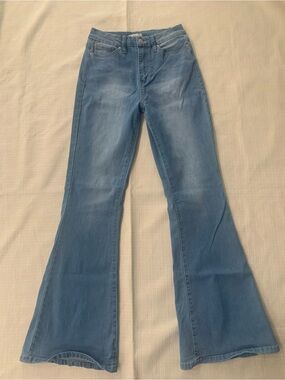 Forever 21 Light Blue High-Rise Flare Jeans